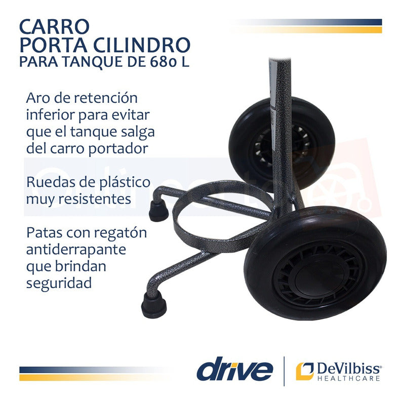 Carrito 680 Litros  Porta Cilindro  De Oxigeno Drive Medical