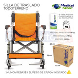 Silla De Ruedas Traslado Ligera Compacta Gris Medical Store