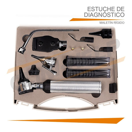 Kit Estuche De Diagnostico Oftalmoscopio Otoscopio Luz Led