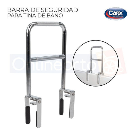 Barra Cromada De Seguridad Para Tina De Lujo Marca Carex