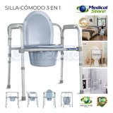 Silla Comodo Aumento Ducha Para Wc Baño 3 En 1 Plegable Ms