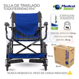 Silla De Ruedas Traslado Ligera Compacta Gris Medical Store