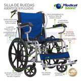 Silla De Ruedas Traslado Ligera Compacta Gris Medical Store