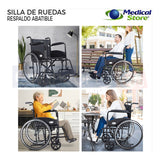 Silla De Ruedas Traslado Ligera Compacta Gris Medical Store