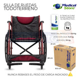 Silla De Ruedas Traslado Acero Plegable Ligera