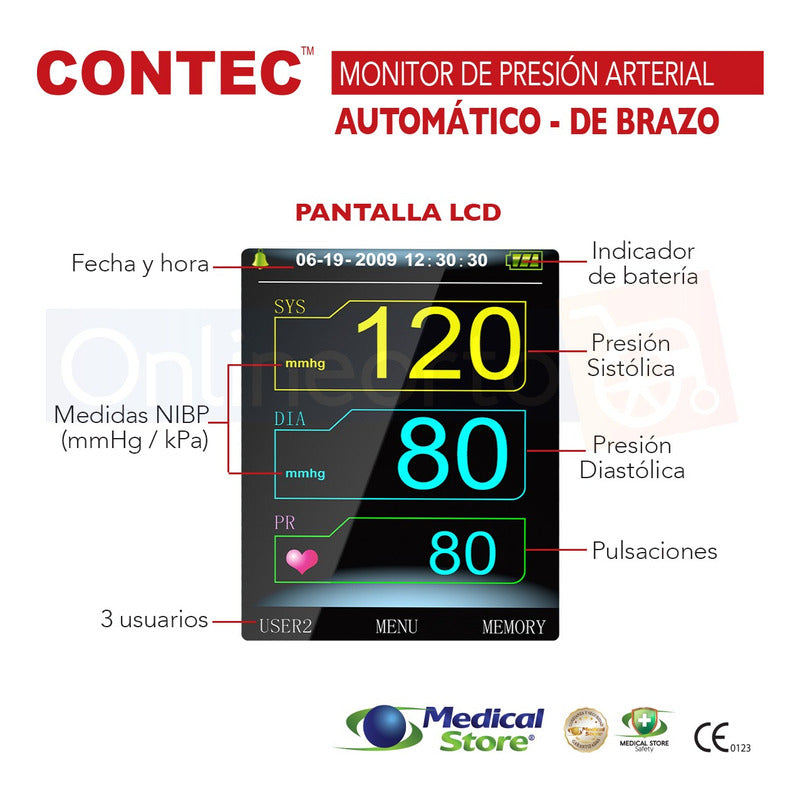 Baumanómetro  De Brazo Con Sensor Para Oximetría