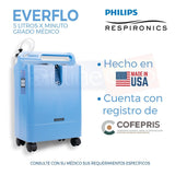 Concentrador Oxígeno 5lts Philips Respironics + Inspirómetro