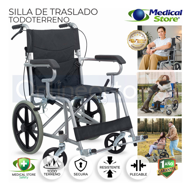 Silla De Ruedas De Lujo Plegable Compacta Todo Terreno Ms