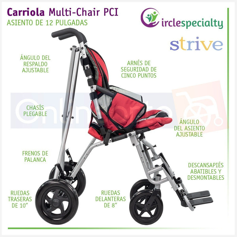 Silla De Ruedas Carriola Especializada Infantil Parálisis