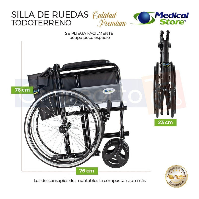 Silla De Ruedas De Lujo Plegable Compacta Todo Terreno Ms