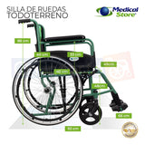 Silla De Ruedas Traslado Acero Plegable Ligera