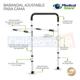 Barandal Auxiliar Para Cama Seguridad Soporte Medical Store