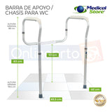 Barandales Chasis Barra Para Baño Wc Aluminio Medical Store