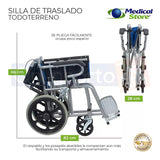 Silla De Ruedas Traslado Ligera Compacta Gris Medical Store