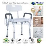 Silla Ducha Baño Ajustable Brazos Respaldo Drive Envio Grat.