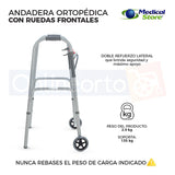 Andadera Ortopédica Plegable Acero Con Ruedas