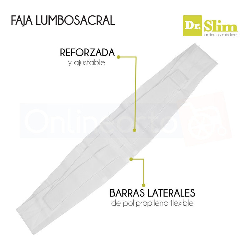 Faja Sacrolumbar Lumbo Sacra Reforzada Lujo Marca Dr. Slim