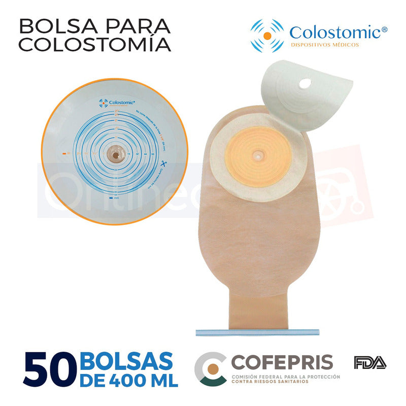 Bolsa Colostomia Recortable 15-64mm Adulto 50 Pzas Drenable