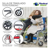 Silla De Ruedas Traslado Plegable Ligera  Freno Compacta