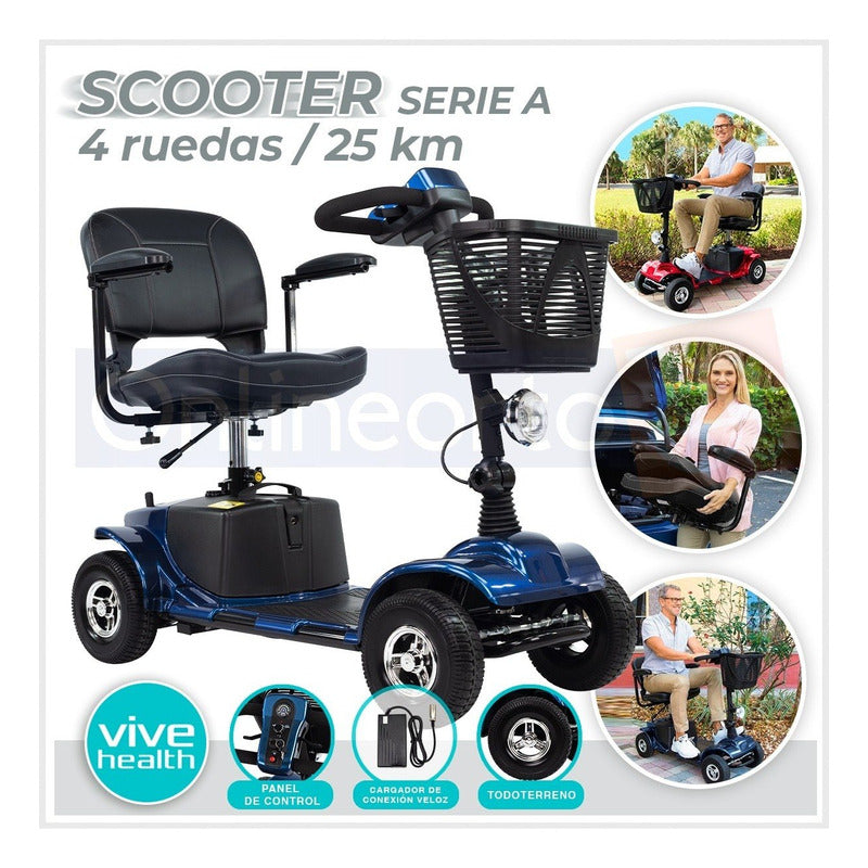 Silla De Ruedas Lujo Scooter Eléctrico 4 Ruedas