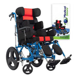 Silla De Ruedas Para Parálisis Cerebral Infantil Reclinable 180° Soporte Acolchado Plegable Segura Ergonómica Ajuste Piernas/torso Antivuelco