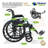 Silla De Ruedas Ligera Todo Terreno Acero Plegable Compacta