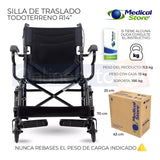 Silla De Ruedas Traslado Ligera Compacta Gris Medical Store