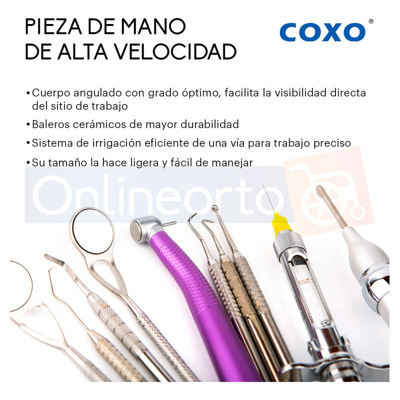 Pieza De Mano Dental Alta Velocidad Push Boton Colores