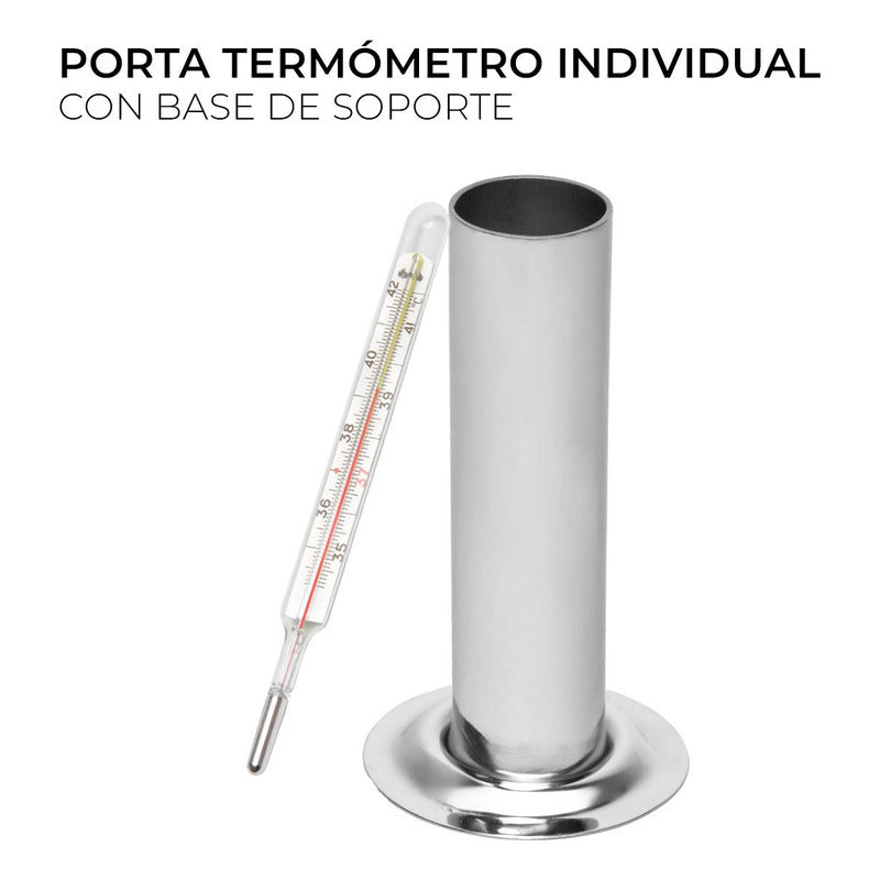 Porta Termometro Individual Acero Inoxidable Efecto Espejo