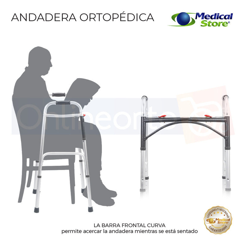 Andadera Aluminio Ortopedica Plegable Reforzada Adulto Drive