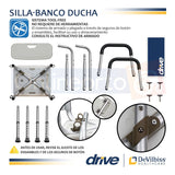 Silla Ducha Baño Ajustable Brazos Respaldo Drive Envio Grat.