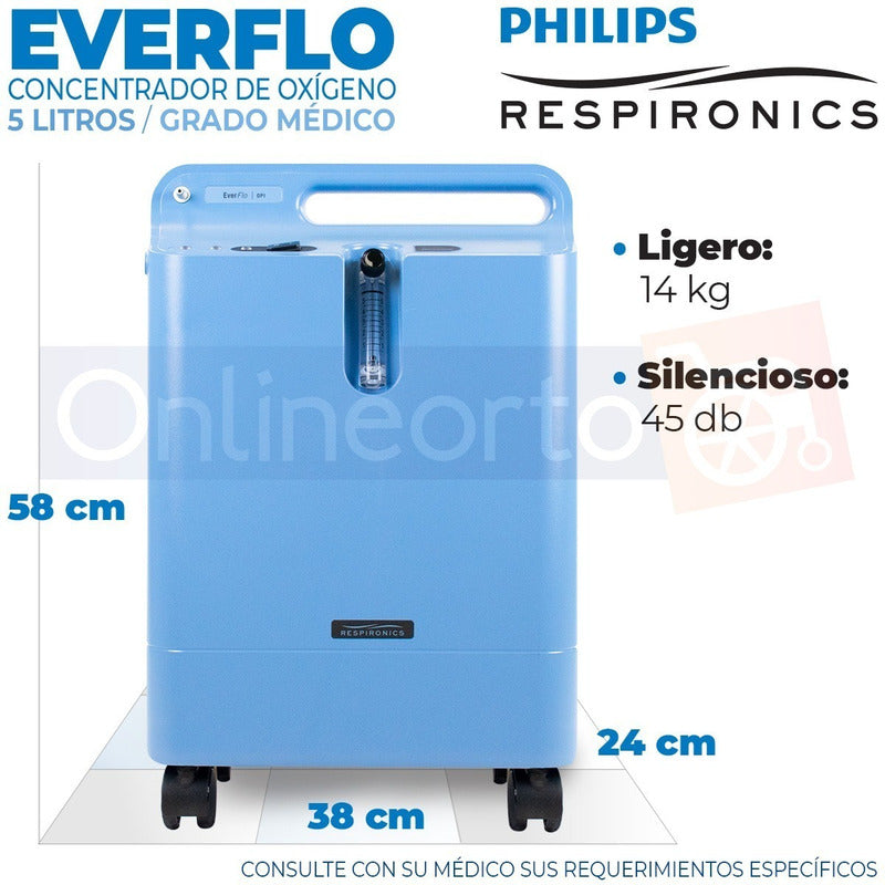 Concentrador De Oxígeno 5 Litros Everflo Philips Respironics