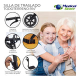 Silla De Ruedas Traslado Ligera Compacta Gris Medical Store