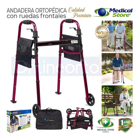 Andadera Ortopedica Caminadora Aluminio Plegable Ajustable