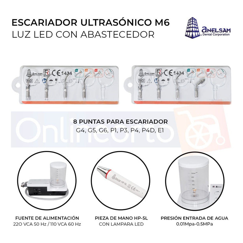 Escariador Ultrasónico Dental Luz Led Con Abastecedor