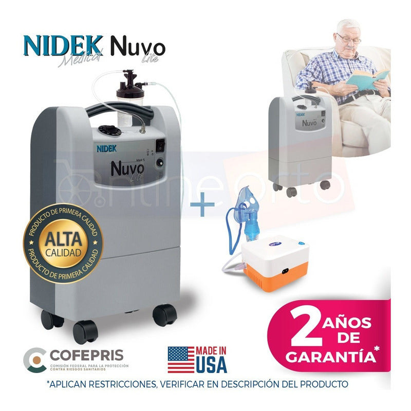 Concentrador De Oxigeno 5 L Nidek Con Nebulizador