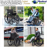 Silla De Ruedas Ligera Todo Terreno Acero Plegable Compacta