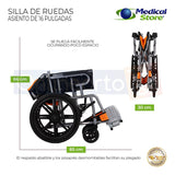 Silla De Ruedas Traslado Ligera Compacta Gris Medical Store