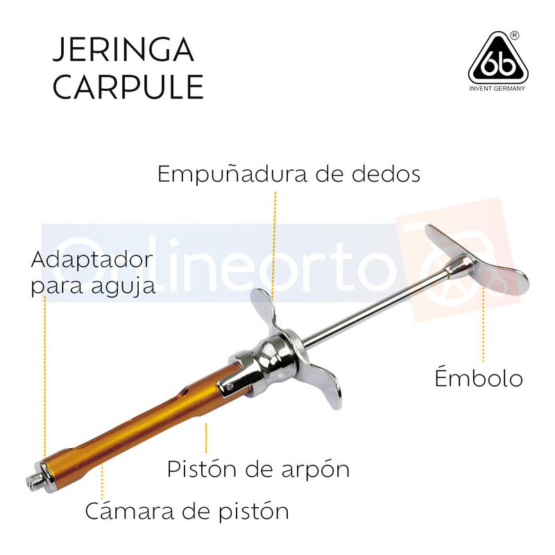 Jeringa Anestesia Carpule Dental Inoxidable Reusable Colors