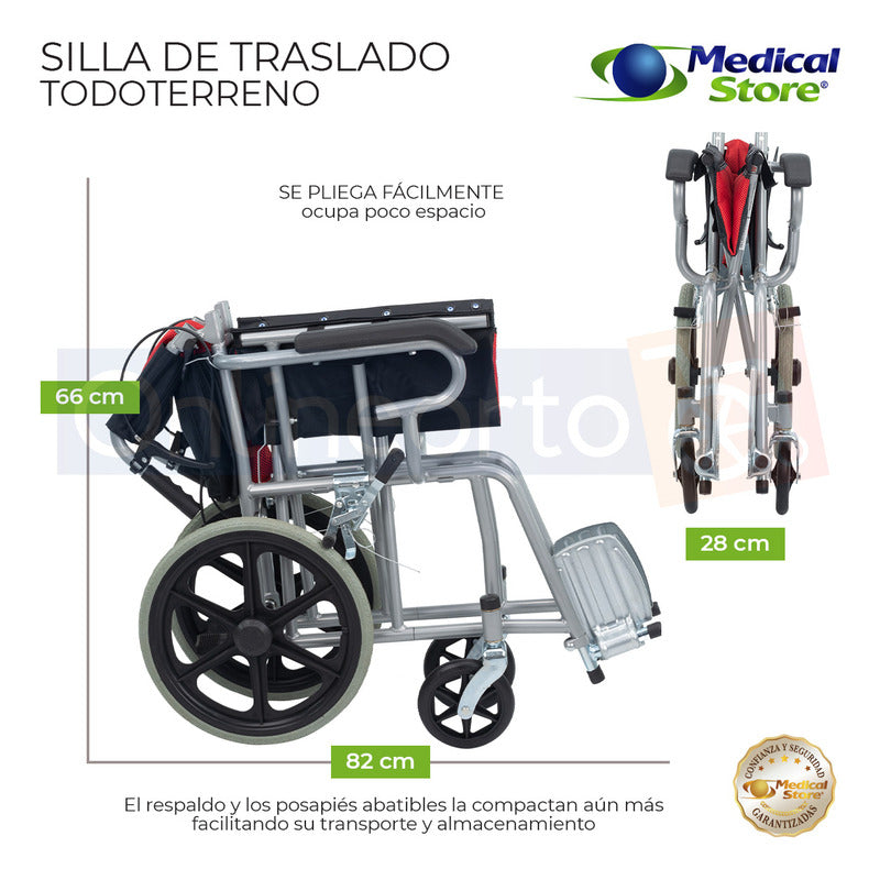 Silla De Ruedas De Lujo Plegable Compacta Todo Terreno Ms