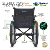 Silla De Ruedas Llantas Neumaticas De Lujo Todo Terreno