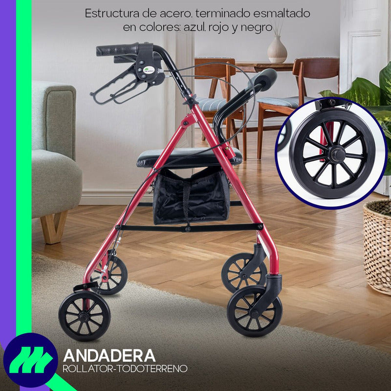 Andadera Ortopedica Rollator Asiento Silla Adulto Todo Terre