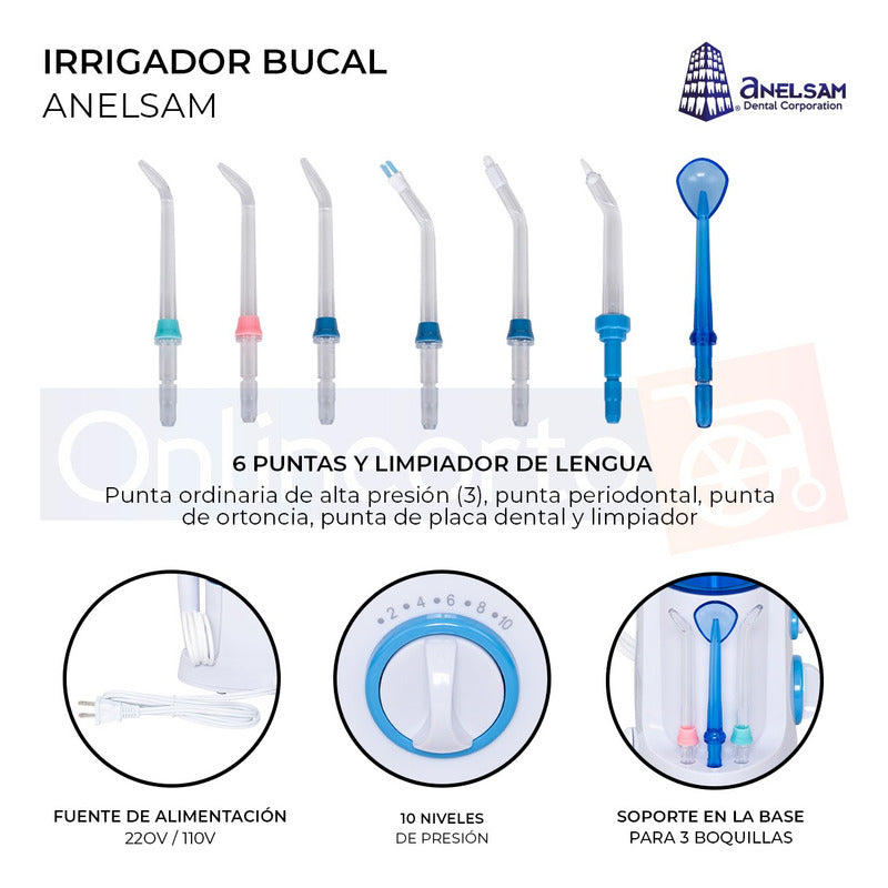 Irrigador Bucal Limpiador De Dientes Incluye Puntas