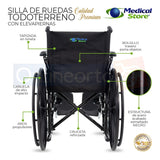 Silla De Ruedas Compacta Todo Terreno Plegable Acero