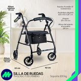 Andadera Ortopedica Rollator Asiento Silla Adulto Todo Terre