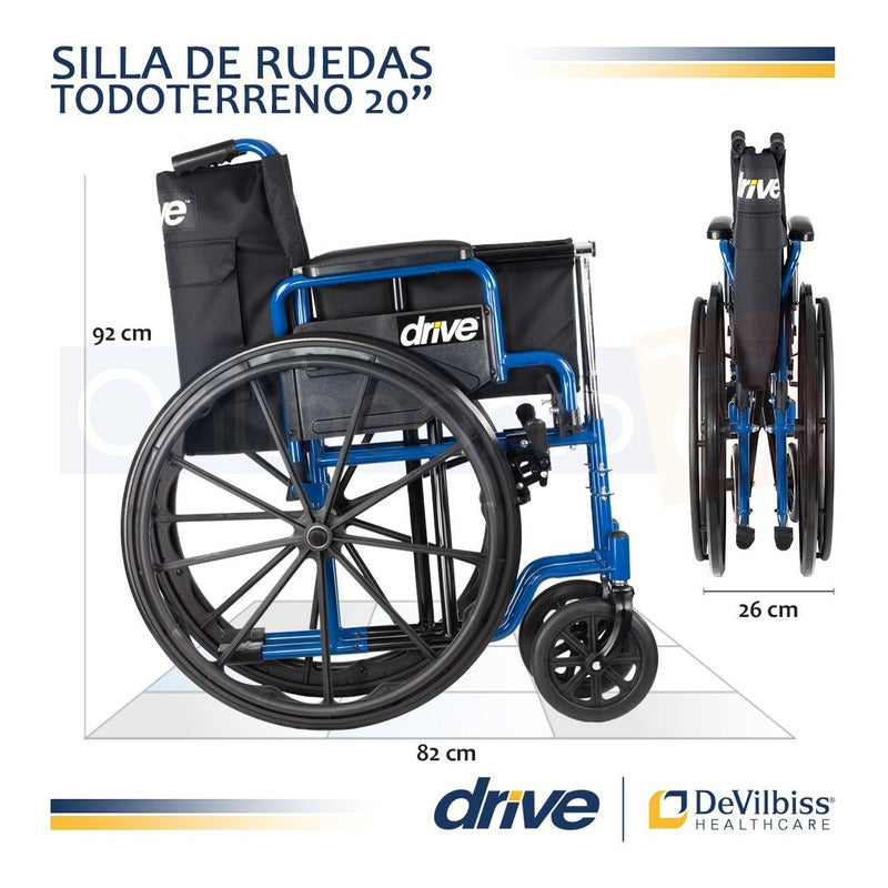 Silla De Ruedas Blue Streak 20  De Lujo Descansapies