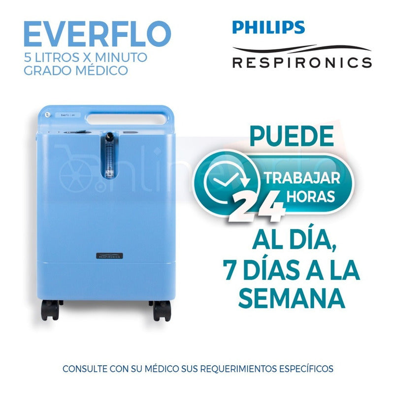 Concentrador Philips 5lt + Tanque Oxigeno 682lt Equipo Comp