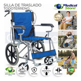 Silla De Ruedas Traslado Plegable Ligera Compacta Freno