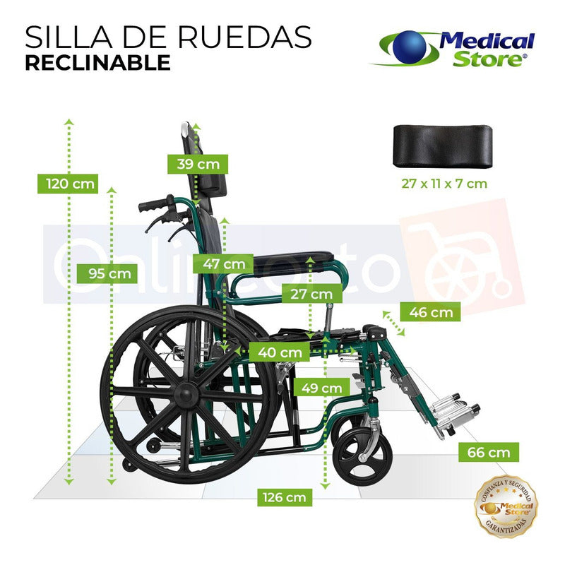 Silla De Ruedas Reclinable Marca Medical Store Envio Gratis