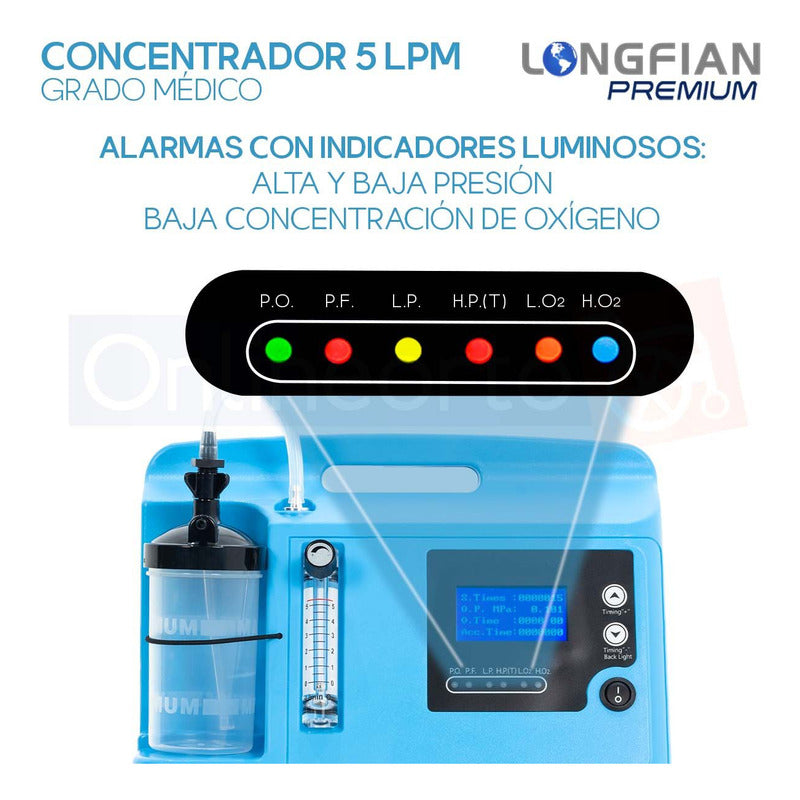 Concentrador De Oxigeno Longfian 5 Litros Estacionario